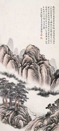 冯超然 丙辰（1916年）作 山水 镜心